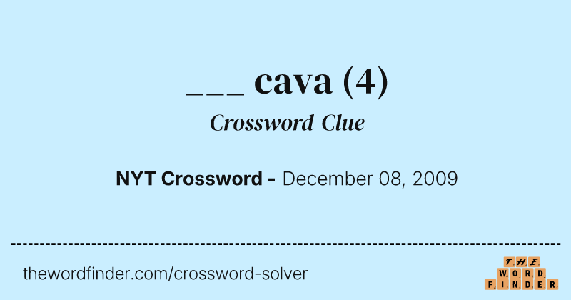 ___ cava crossword clue image