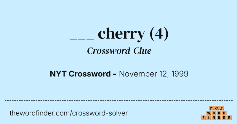 ___ cherry crossword clue image