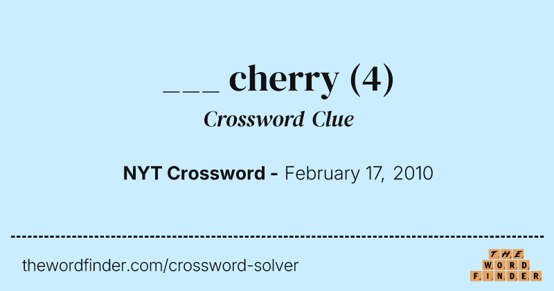 ___ cherry crossword clue image