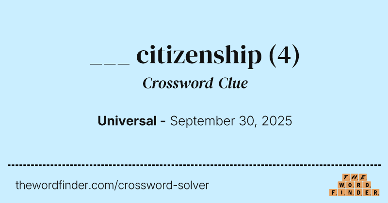 ___ citizenship crossword clue image