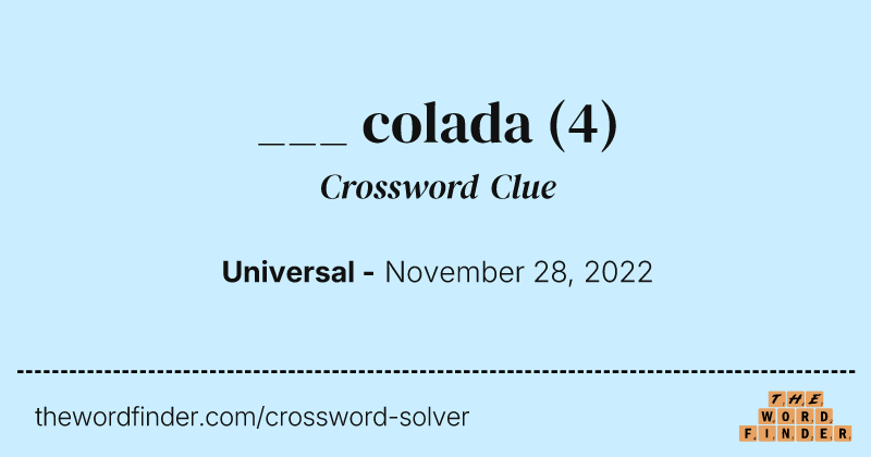 ___ colada crossword clue image