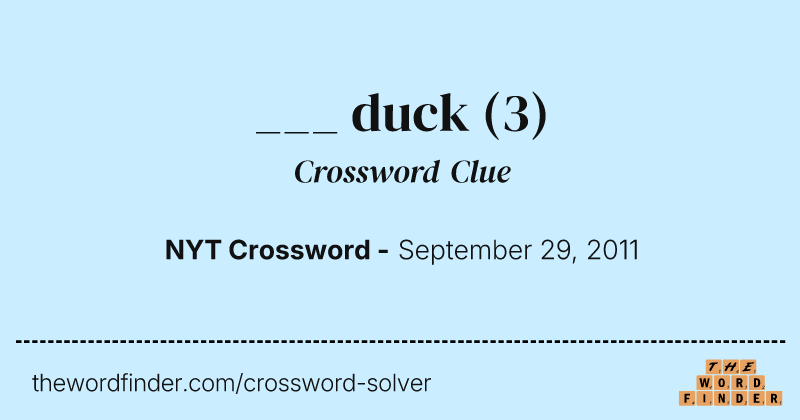 ___ duck crossword clue image