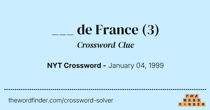 ___ de France crossword clue image