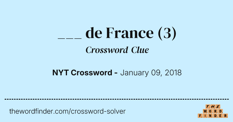 ___ de France crossword clue image