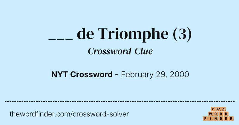 ___ de Triomphe crossword clue image