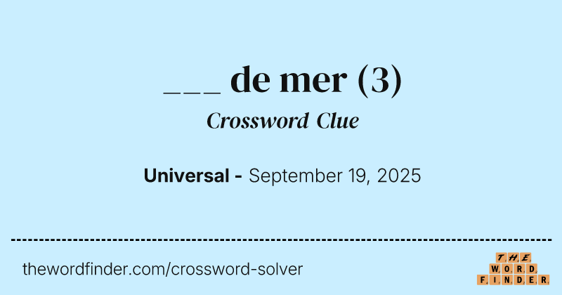 ___ de mer crossword clue image