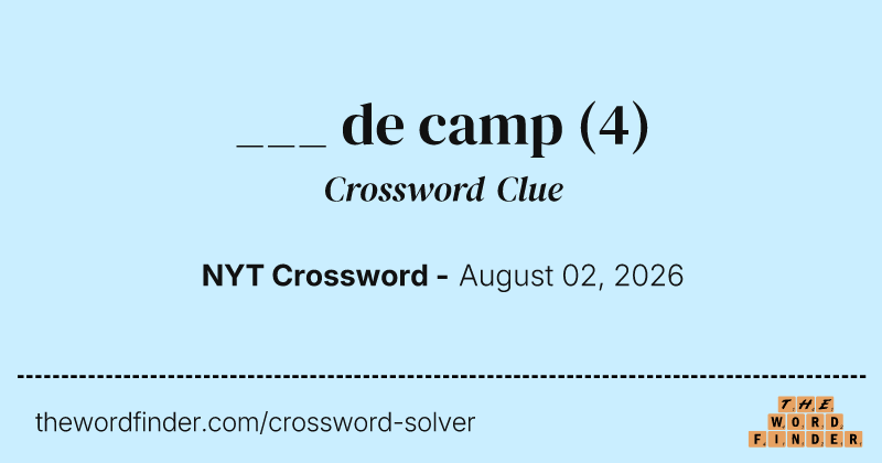 ___ de camp crossword clue image