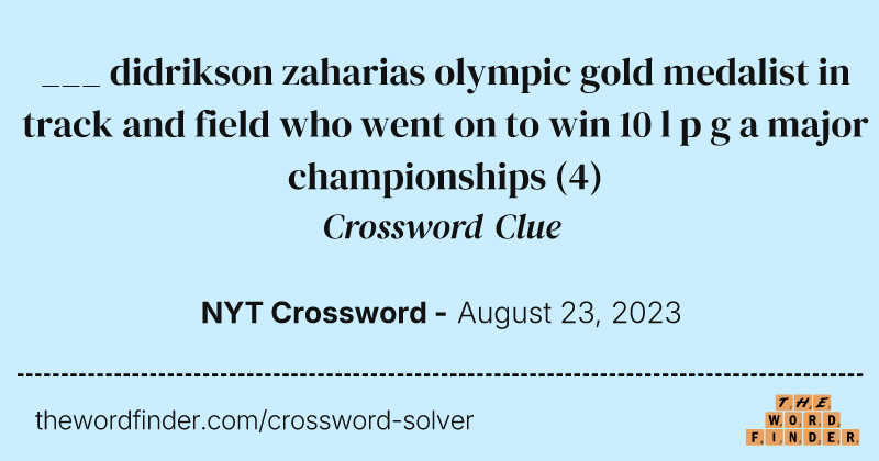 ___ didrikson zaharias olympic gold medalist in track and field who went on to win 10 l p g a major championships crossword clue image