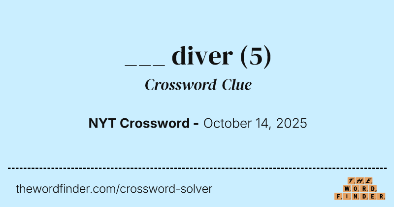 ___ diver crossword clue image
