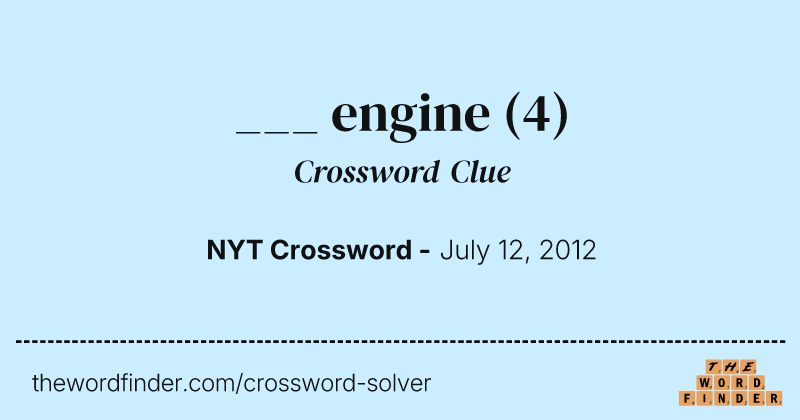 ___ engine crossword clue image