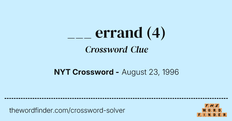 ___ errand crossword clue image