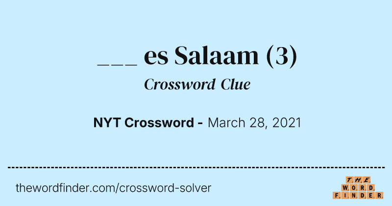 ___ es Salaam crossword clue image