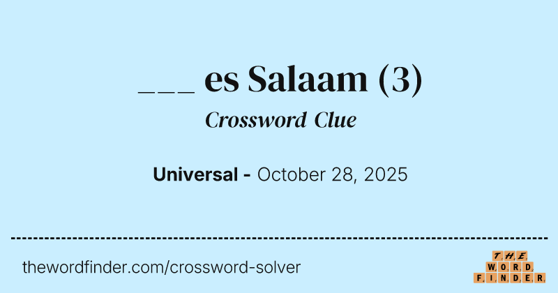 ___ es Salaam crossword clue image