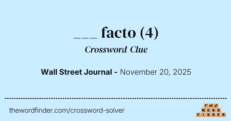 ___ facto crossword clue image