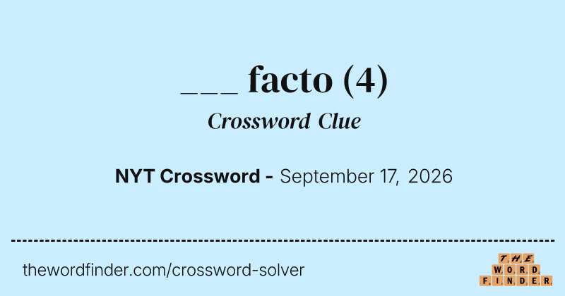 ___ facto crossword clue image