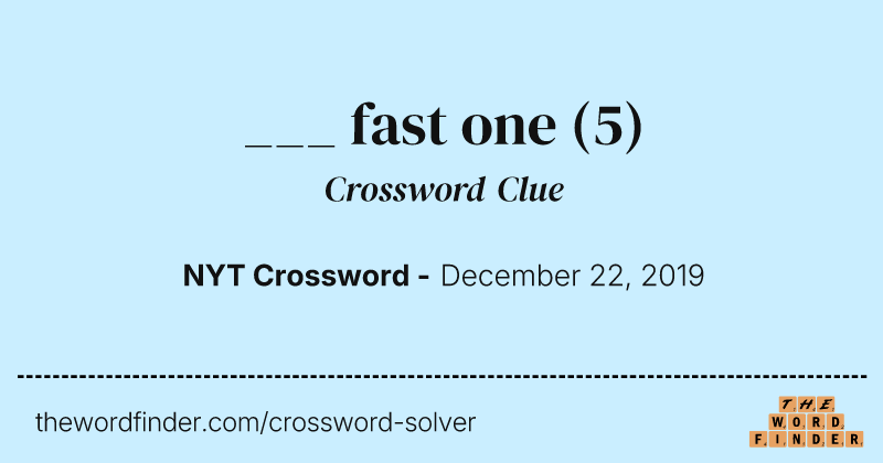 ___ fast one crossword clue image