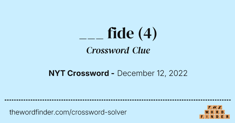 ___ fide crossword clue image