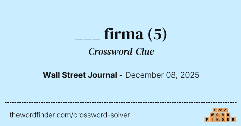 ___ firma crossword clue image