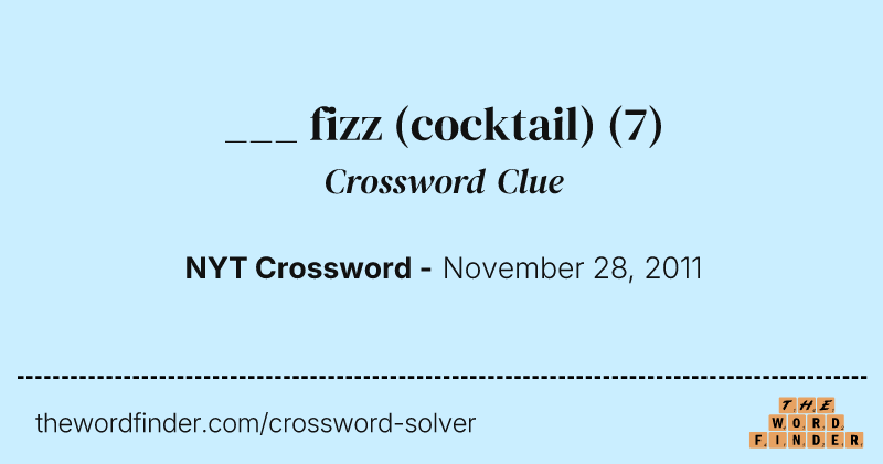 ___ fizz (cocktail) crossword clue image