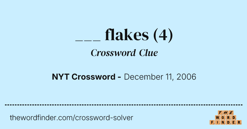 ___ flakes crossword clue image