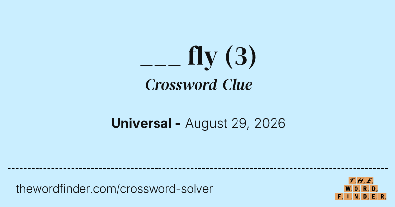 ___ fly crossword clue image
