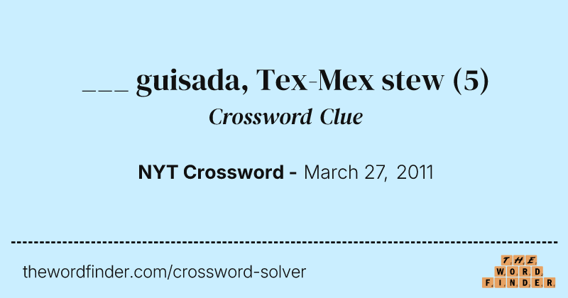 ___ guisada, Tex-Mex stew crossword clue image
