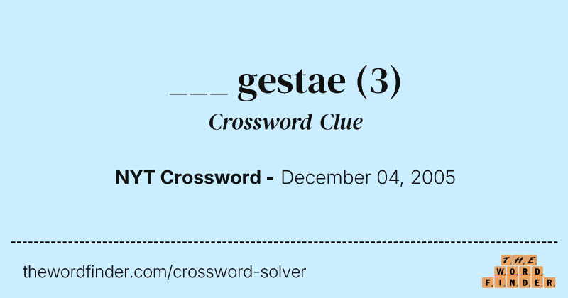 ___ gestae crossword clue image