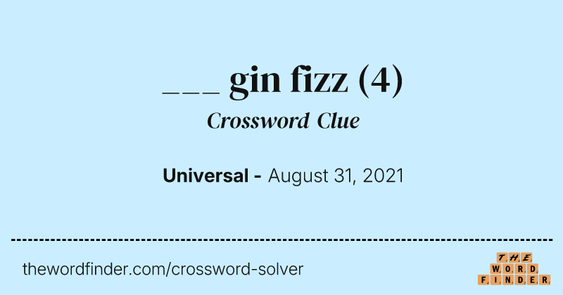 ___ gin fizz crossword clue image