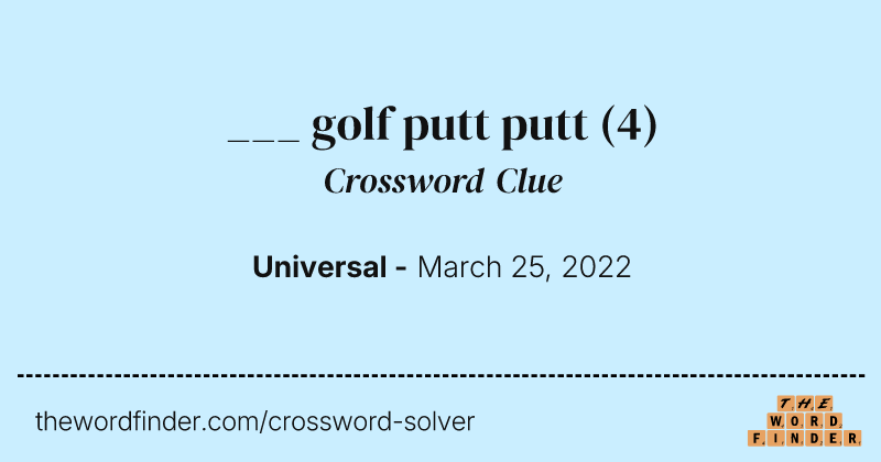 ___ golf putt putt crossword clue image