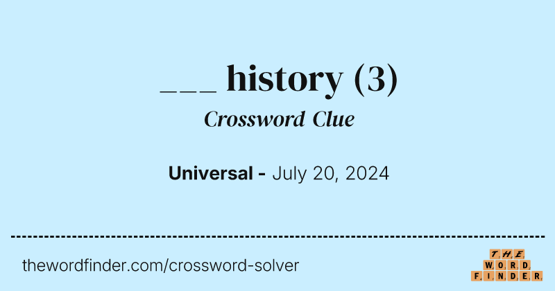 ___ history crossword clue image
