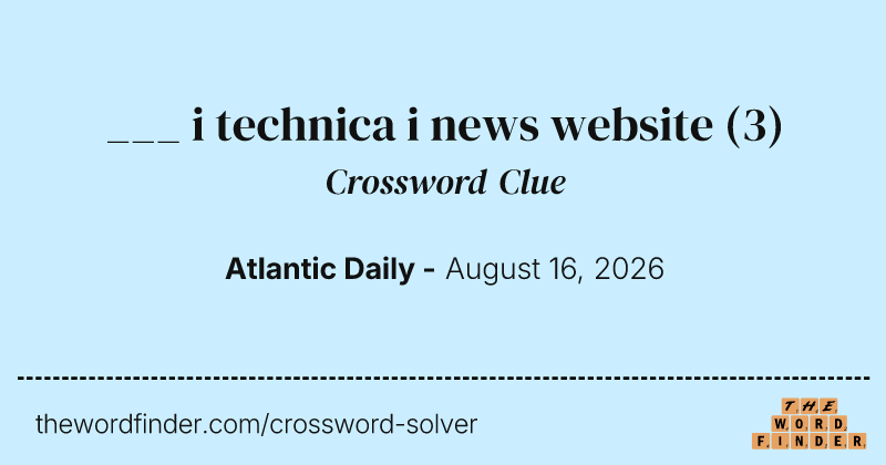___ i technica i news website crossword clue image