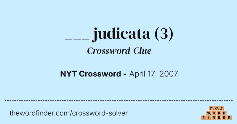 ___ judicata crossword clue image