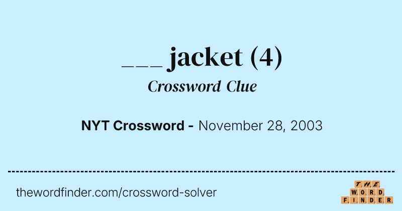 ___ jacket crossword clue image