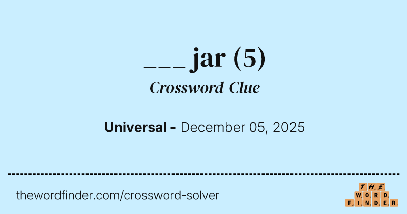 ___ jar crossword clue image