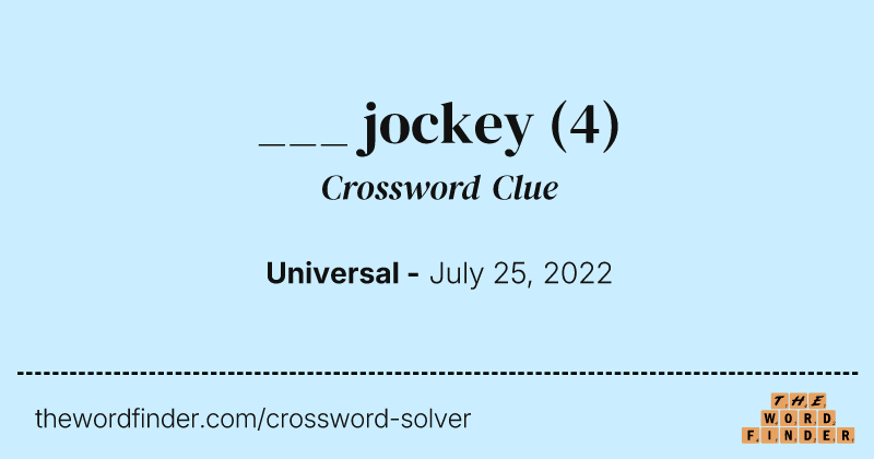 ___ jockey crossword clue image