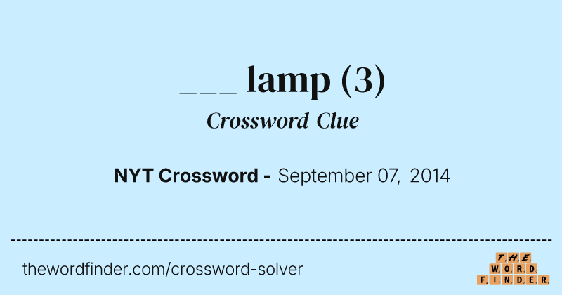 ___ lamp crossword clue image