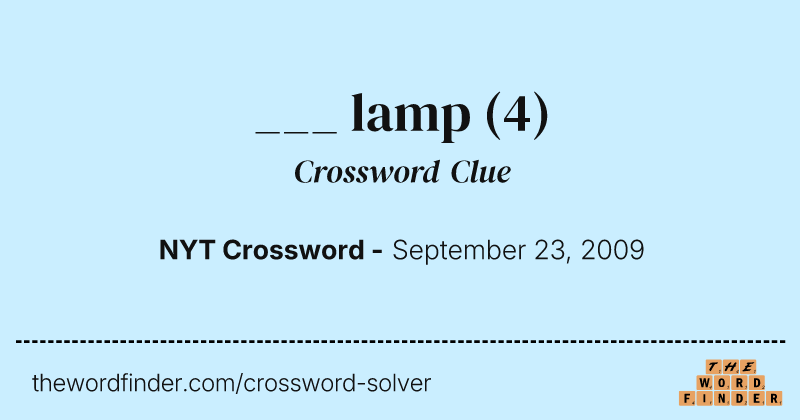 ___ lamp crossword clue image
