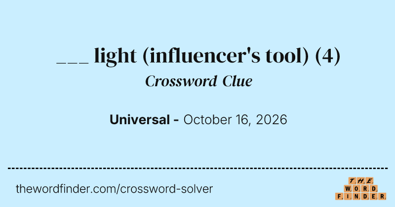 ___ light (influencer's tool) crossword clue image