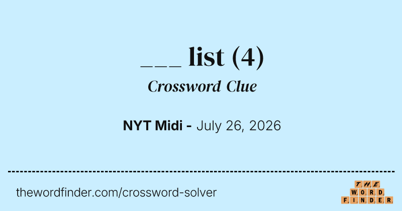 ___ list crossword clue image