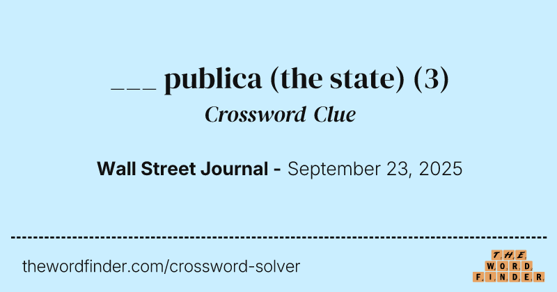 ___ publica (the state) crossword clue image