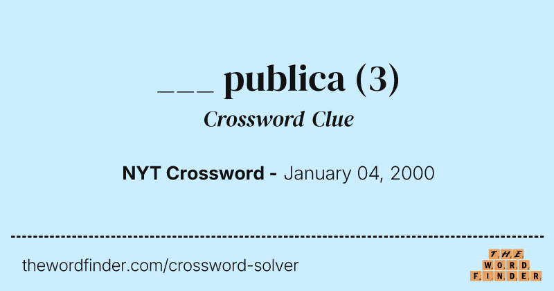 ___ publica crossword clue image