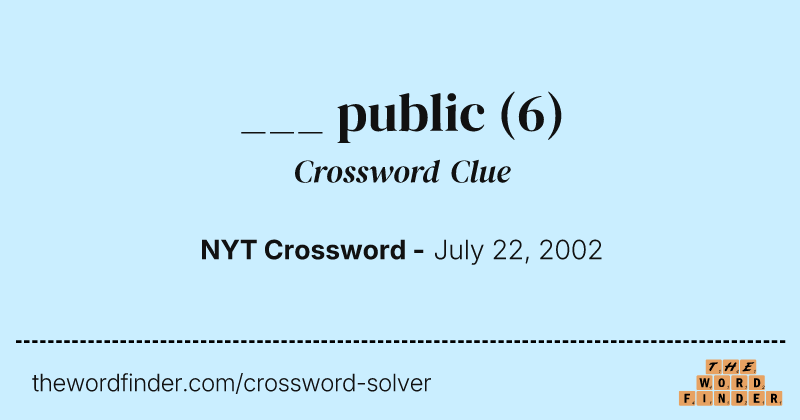 ___ public crossword clue image