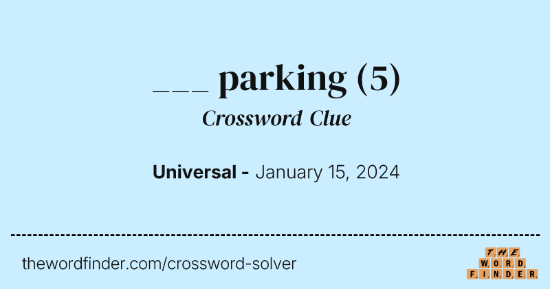 ___ parking crossword clue image