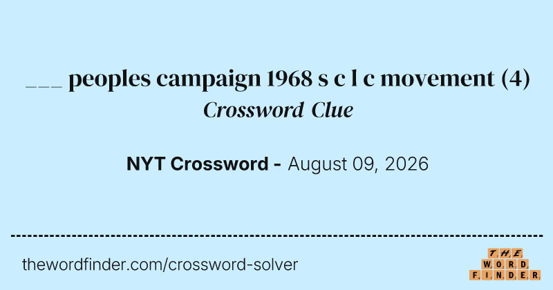___ peoples campaign 1968 s c l c movement crossword clue image