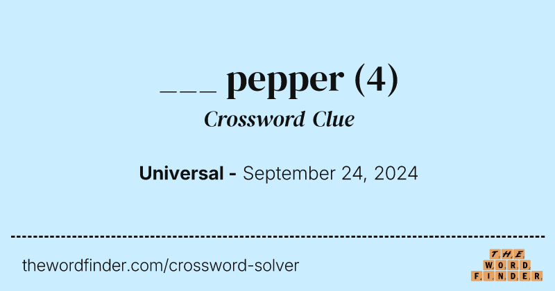 ___ pepper crossword clue image
