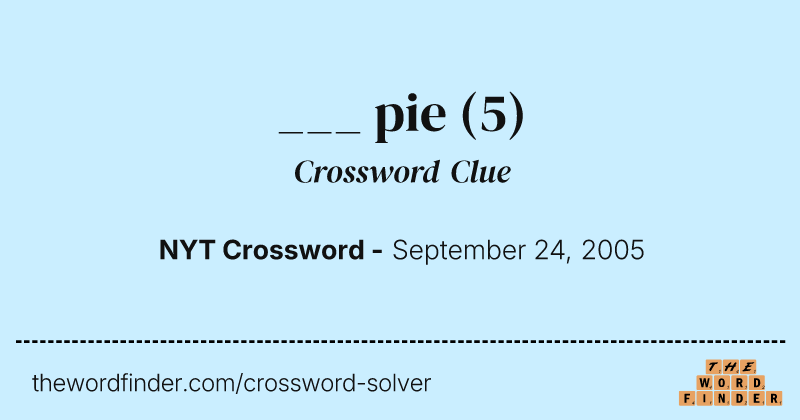 ___ pie crossword clue image