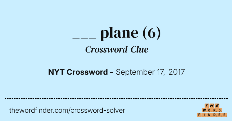 ___ plane crossword clue image