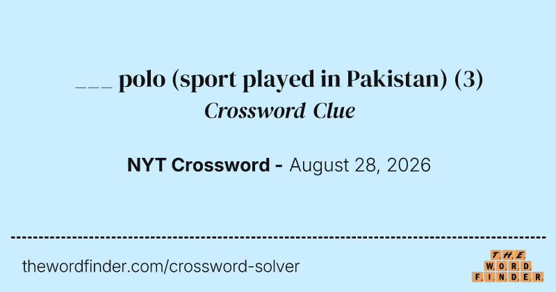 ___ polo (sport played in Pakistan) crossword clue image