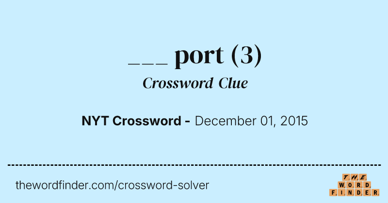 ___ port crossword clue image