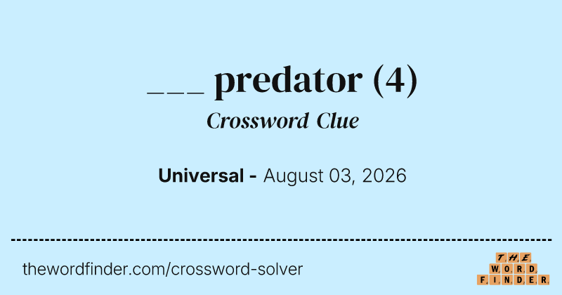 ___ predator crossword clue image